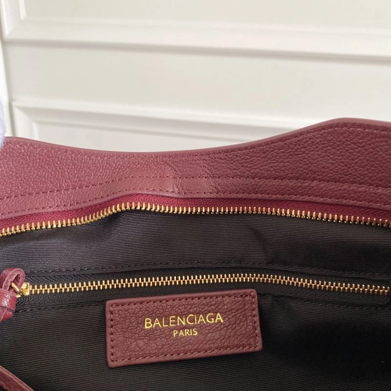 Balenciaga  Italian Goat Leather Wine Red Motorcycle Bag RelaxedFit 66929