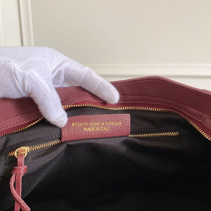 Balenciaga  Italian Goat Leather Wine Red Motorcycle Bag RelaxedFit 66929