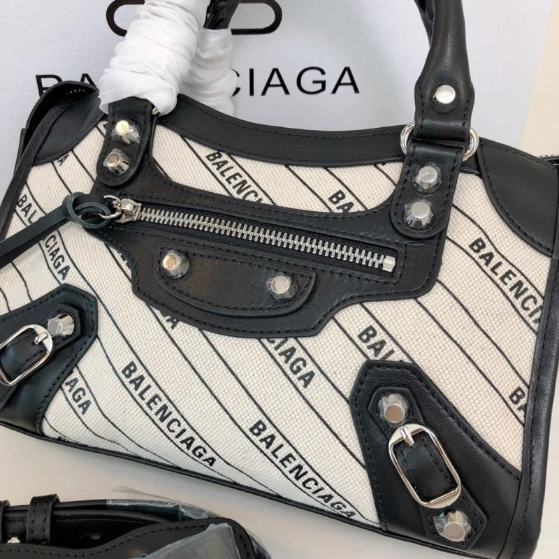 Fashionable Balenciaga  Motorcycle Bag with Diagonal Print Design 78767