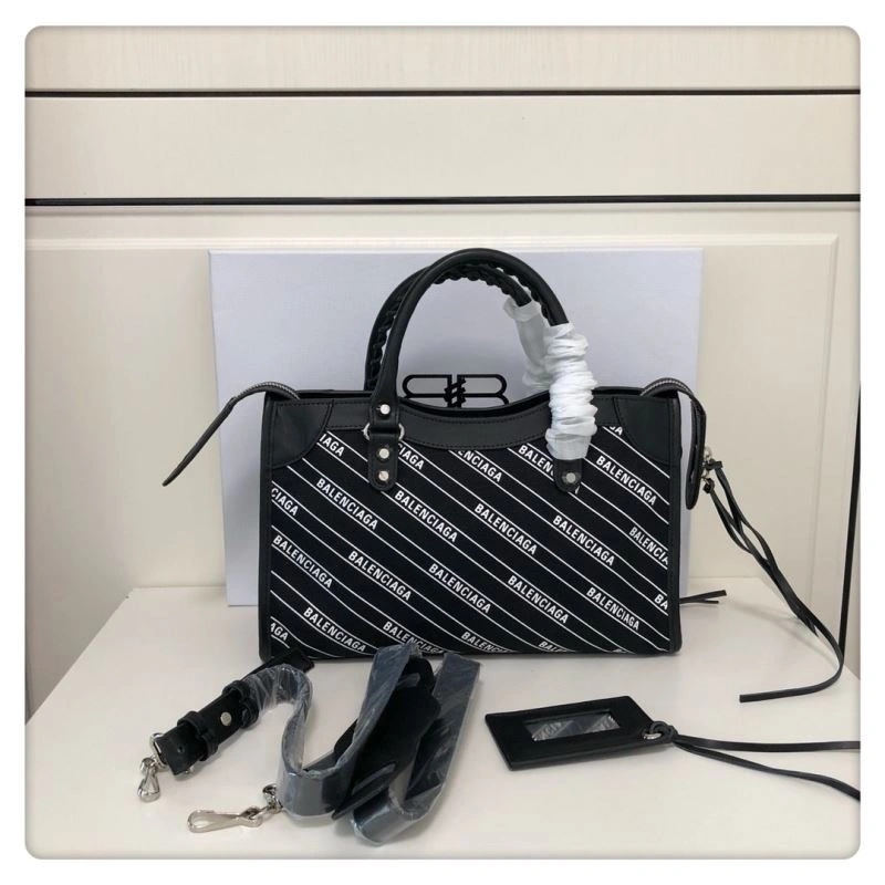 Balenciaga  Motorcycle Bag with Slanted Print Design Versatile 78765