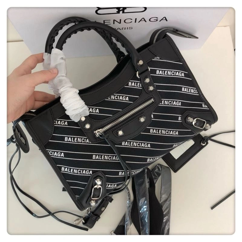 Balenciaga  Motorcycle Bag with Slanted Print Design Versatile 78765