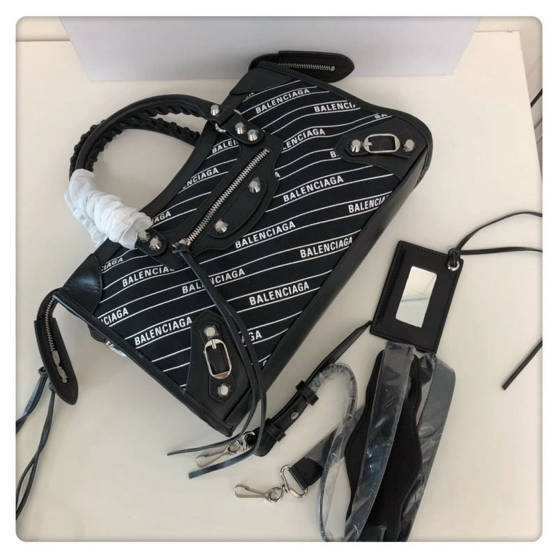 Balenciaga  Motorcycle Bag with Slanted Print Design Versatile 78765