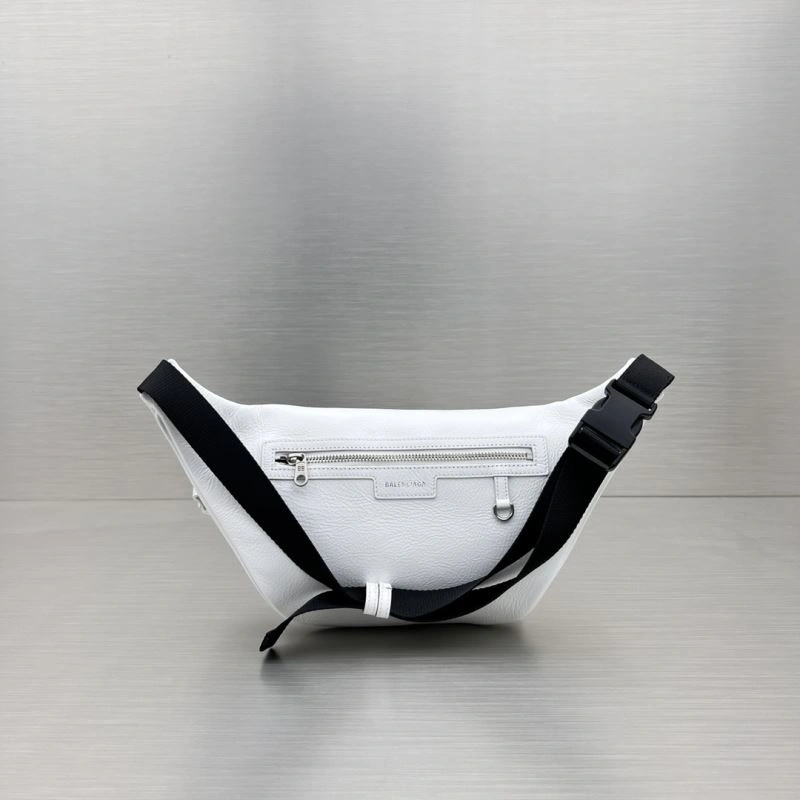 Balenciaga  White Motorcycle Multi-Pocket Waist Bag for Travel ModernLook 78549
