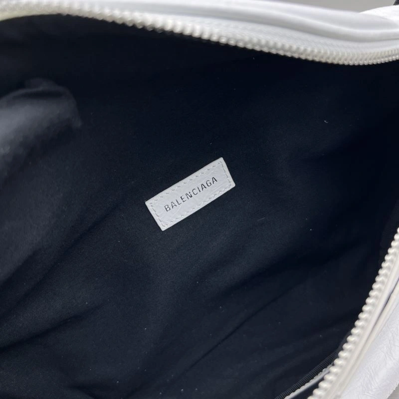 Balenciaga  White Motorcycle Multi-Pocket Waist Bag for Travel ModernLook 78549