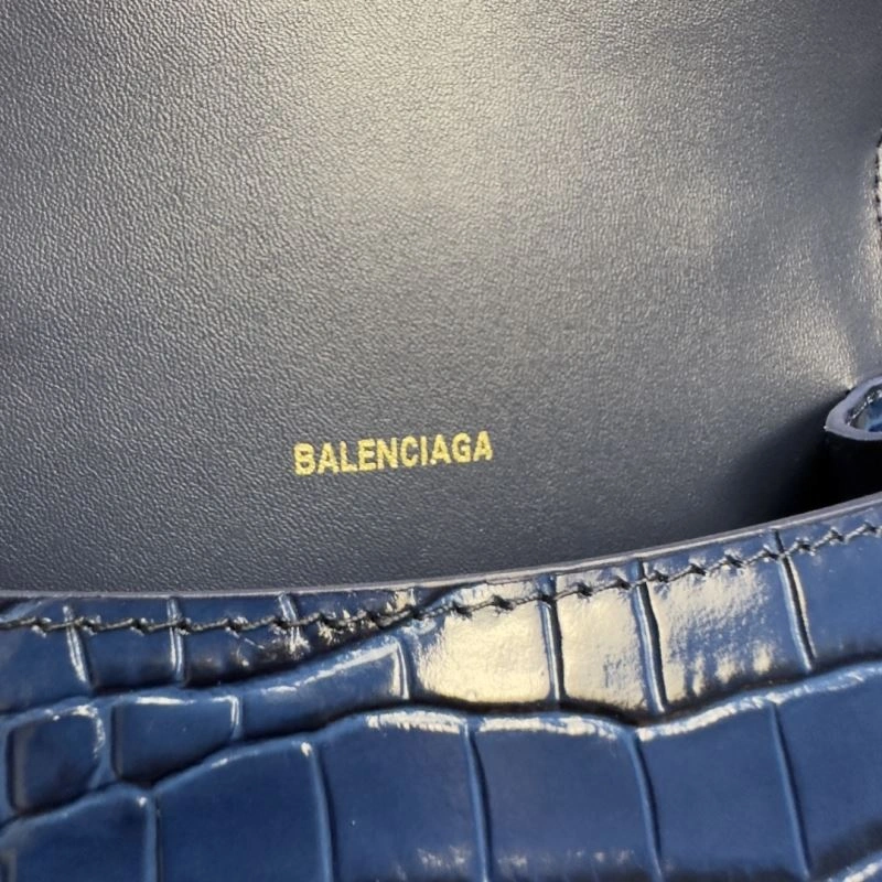 Balenciaga Cobalt Blue Croc-Pattern Hourglass XS Bag TimelessDesign 70038