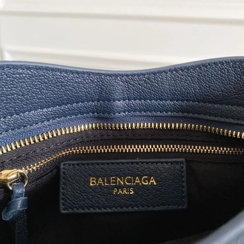 GoAnywhere Balenciaga Cobalt Blue Goat Leather Motorcycle Bag with Gold Buckle 38300