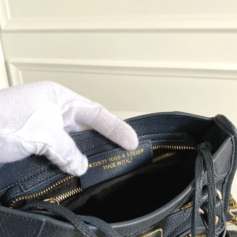 GoAnywhere Balenciaga Cobalt Blue Goat Leather Motorcycle Bag with Gold Buckle 38300