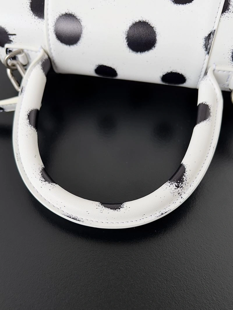 Balenciaga Crescent Moon Hourglass Bag - Polka Dot White Lightweight 78657