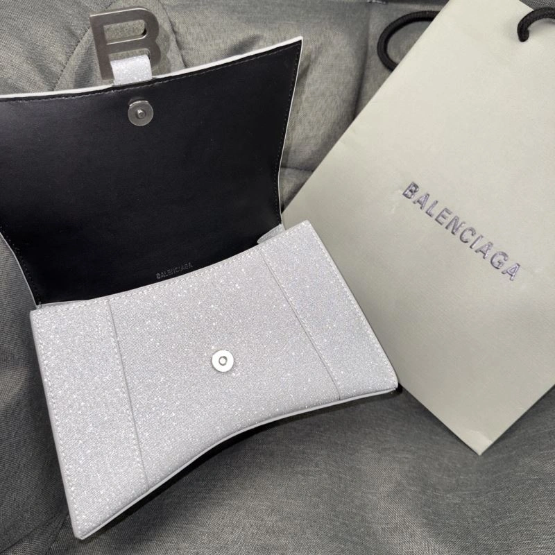 Balenciaga Crescent Moon Shiny Hourglass Bag in Silver Thermal 70039