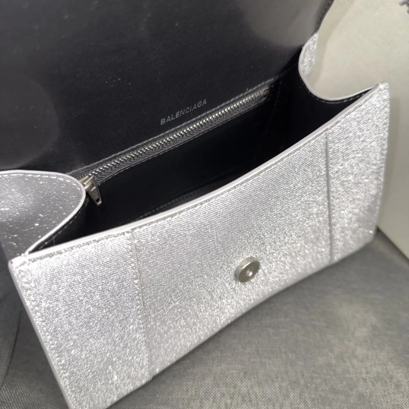 Balenciaga Crescent Moon Shiny Hourglass Bag in Silver Thermal 70039
