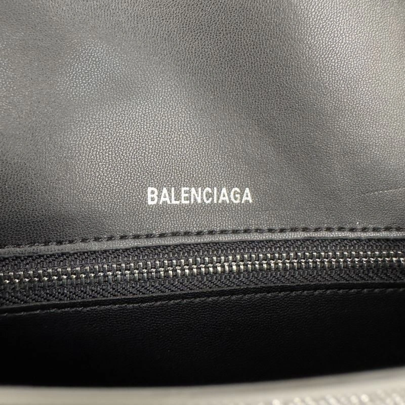Balenciaga Crescent Moon Shiny Hourglass Bag in Silver Thermal 70039