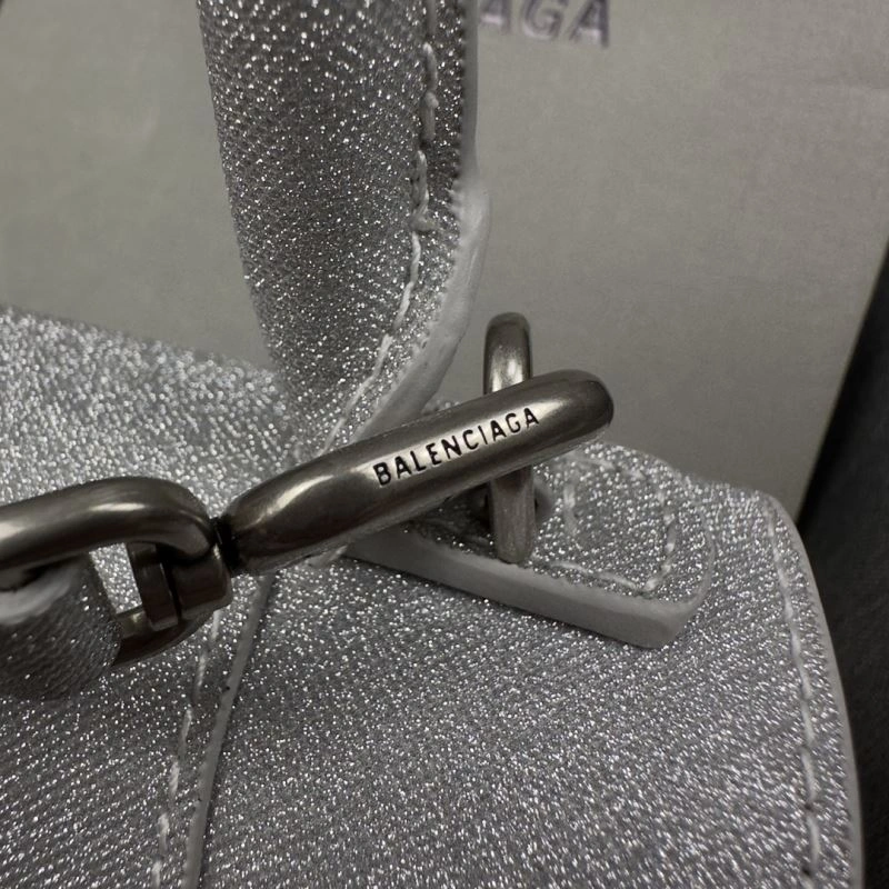 Balenciaga Crescent Moon Shiny Hourglass Bag in Silver Thermal 70039