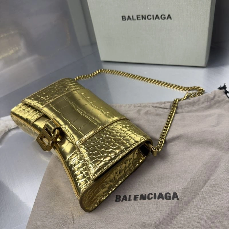 Balenciaga Crocodile Gold Arc Hourglass Chain Bag Refined 72653