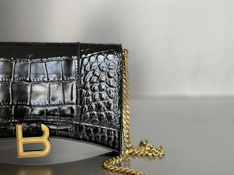 DailyWear Balenciaga Crocodile Gold Buckle Hourglass Chain Bag byBalenciaga 38284