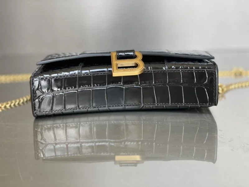 DailyWear Balenciaga Crocodile Gold Buckle Hourglass Chain Bag byBalenciaga 38284