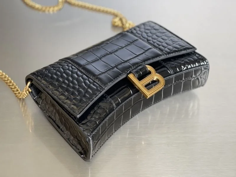 DailyWear Balenciaga Crocodile Gold Buckle Hourglass Chain Bag byBalenciaga 38284