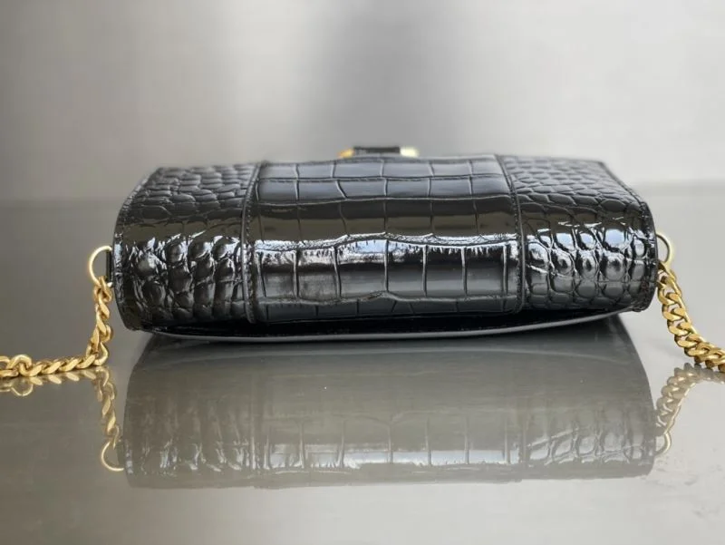 DailyWear Balenciaga Crocodile Gold Buckle Hourglass Chain Bag byBalenciaga 38284