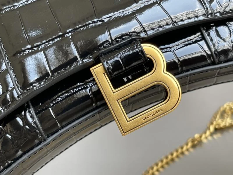 DailyWear Balenciaga Crocodile Gold Buckle Hourglass Chain Bag byBalenciaga 38284