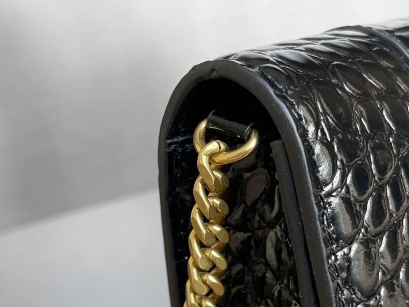 DailyWear Balenciaga Crocodile Gold Buckle Hourglass Chain Bag byBalenciaga 38284