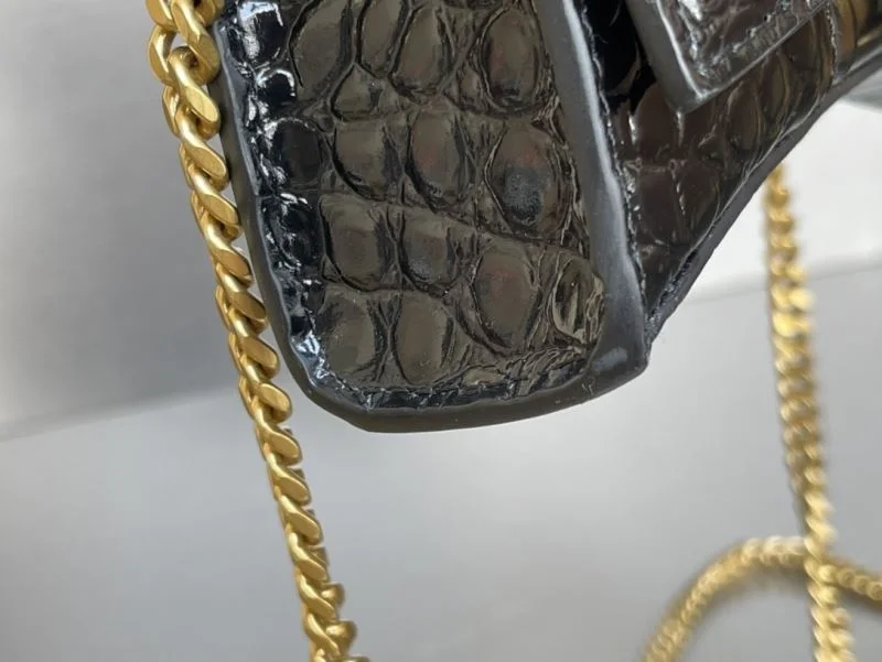 DailyWear Balenciaga Crocodile Gold Buckle Hourglass Chain Bag byBalenciaga 38284