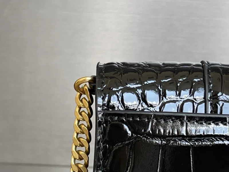 DailyWear Balenciaga Crocodile Gold Buckle Hourglass Chain Bag byBalenciaga 38284
