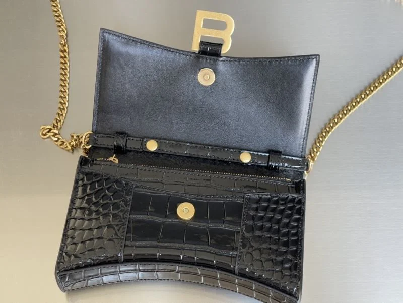DailyWear Balenciaga Crocodile Gold Buckle Hourglass Chain Bag byBalenciaga 38284