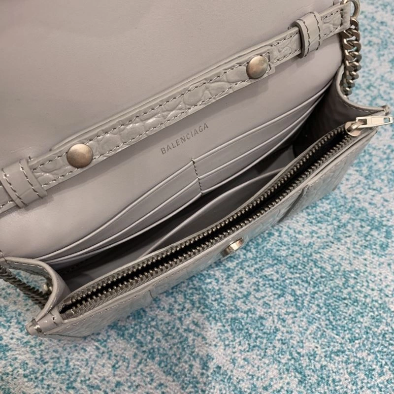 Balenciaga Crocodile Hourglass Bag with Silver Buckle Cozy 72642