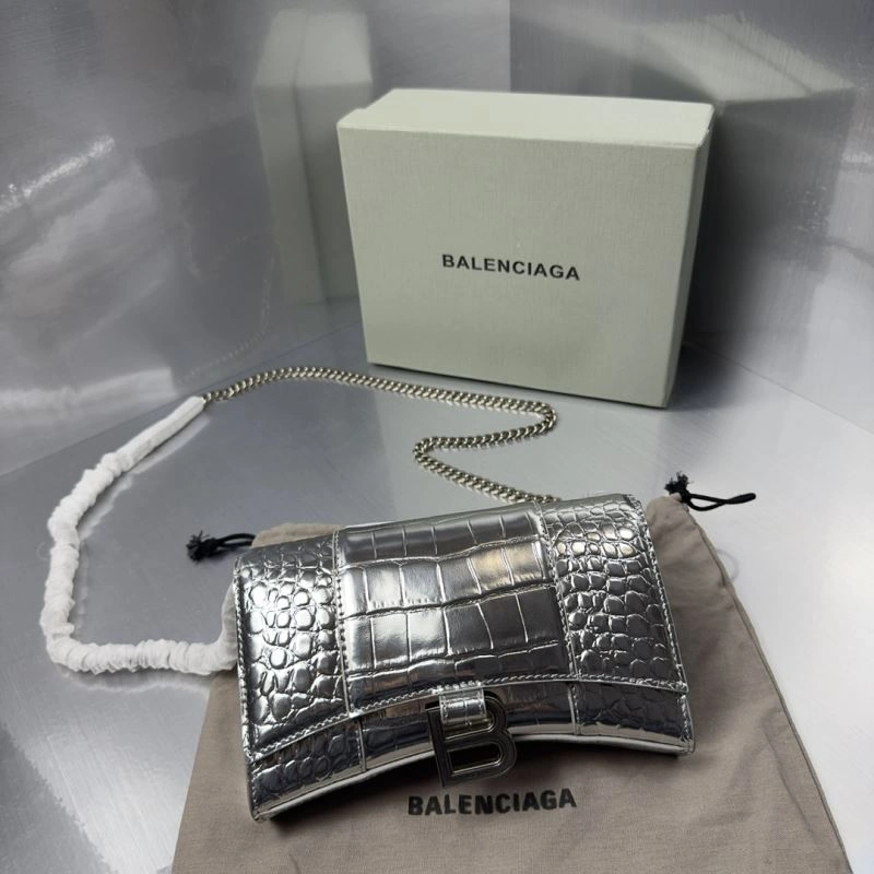 MoistureWicking Balenciaga Crocodile Hourglass Chain Bag with Silver Buckle 72607