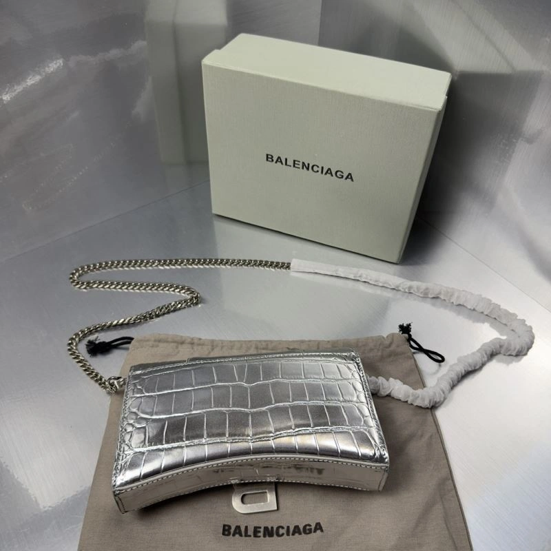 MoistureWicking Balenciaga Crocodile Hourglass Chain Bag with Silver Buckle 72607
