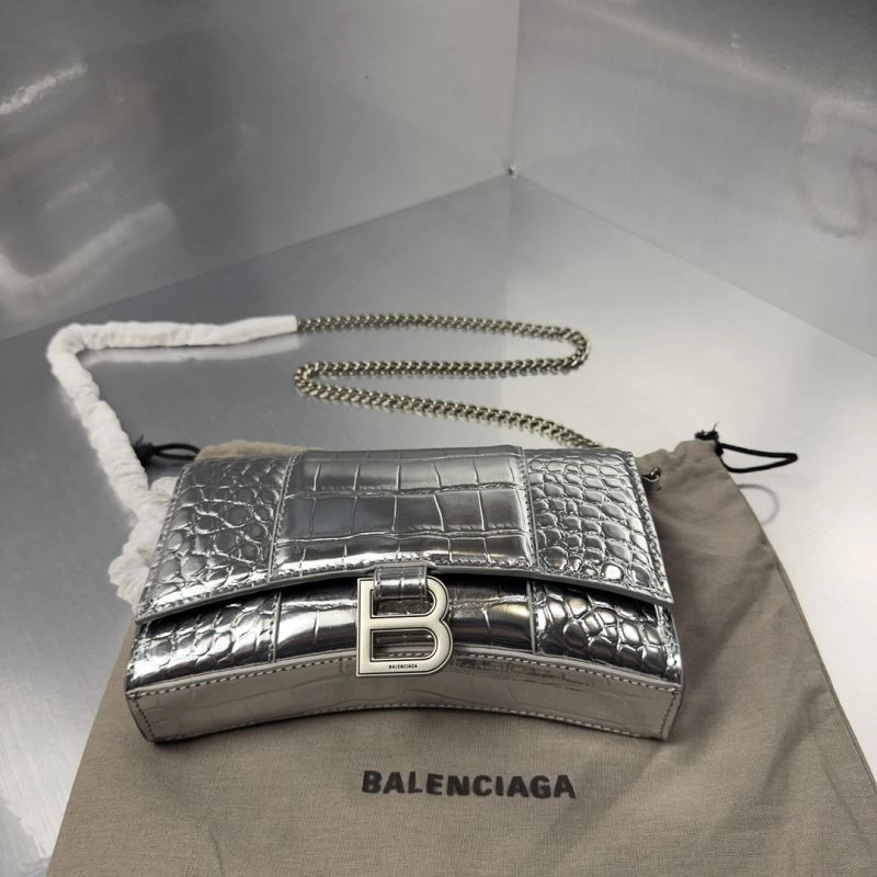 MoistureWicking Balenciaga Crocodile Hourglass Chain Bag with Silver Buckle 72607