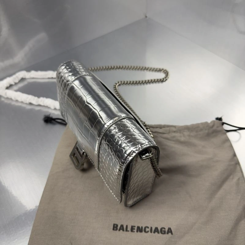 MoistureWicking Balenciaga Crocodile Hourglass Chain Bag with Silver Buckle 72607