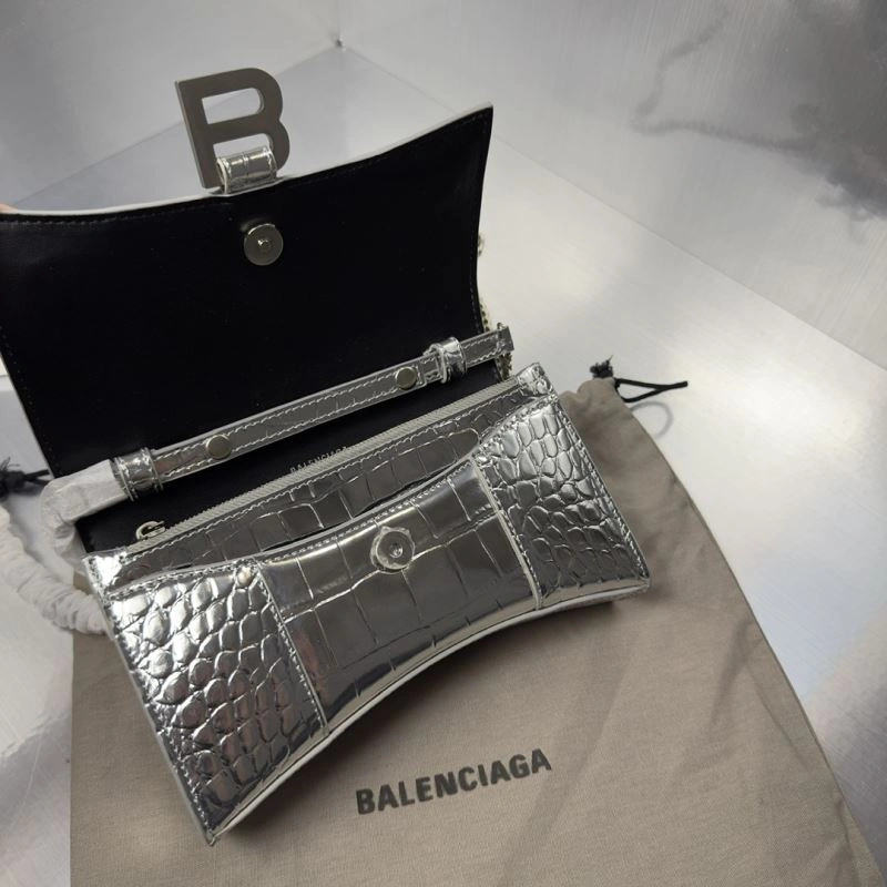 MoistureWicking Balenciaga Crocodile Hourglass Chain Bag with Silver Buckle 72607