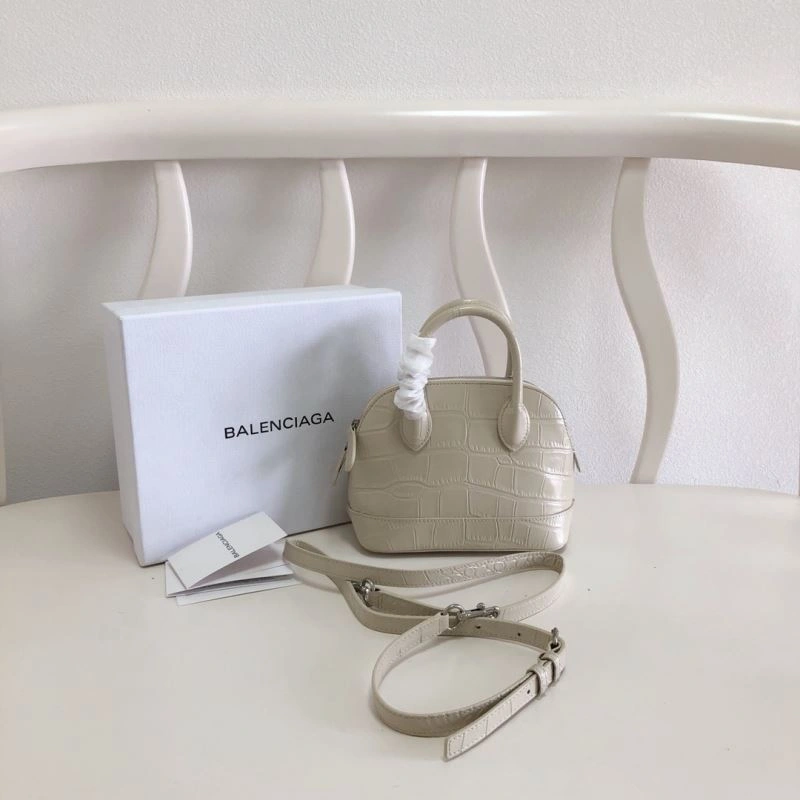 Balenciaga Crocodile Mini Shell Bag in Light Beige SoftTouch 78550