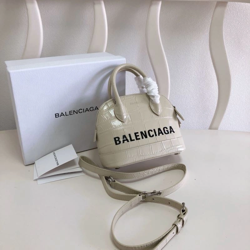 Balenciaga Crocodile Mini Shell Bag in Light Beige SoftTouch 78550
