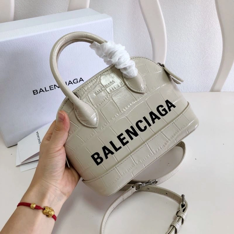 Balenciaga Crocodile Mini Shell Bag in Light Beige SoftTouch 78550