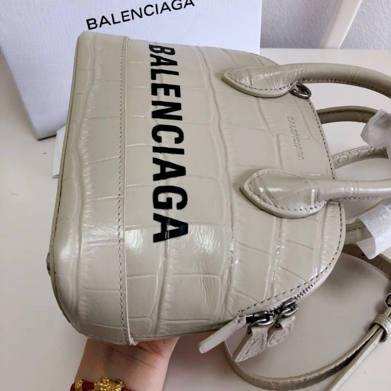 Balenciaga Crocodile Mini Shell Bag in Light Beige SoftTouch 78550