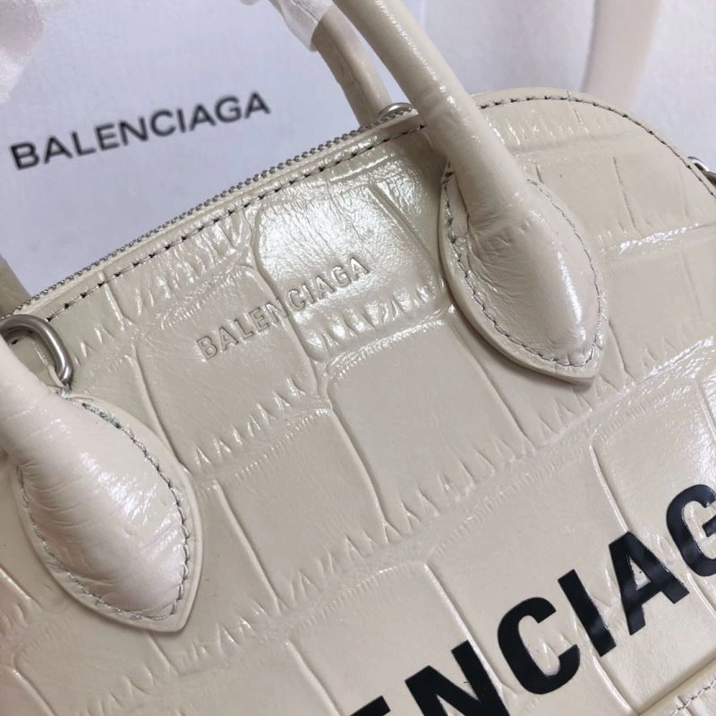 Balenciaga Crocodile Mini Shell Bag in Light Beige SoftTouch 78550