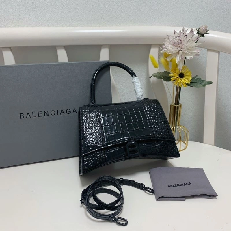 Balenciaga Crocodile-Patterned Hourglass Bag - Large Edition Affordable 72621