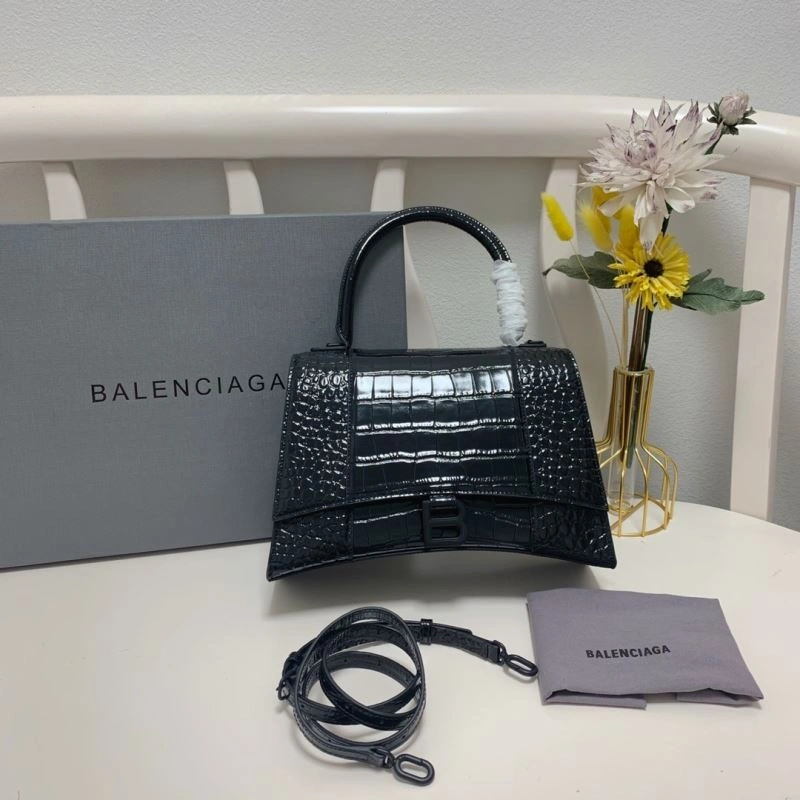 Balenciaga Crocodile-Patterned Hourglass Bag - Large Edition Affordable 72621