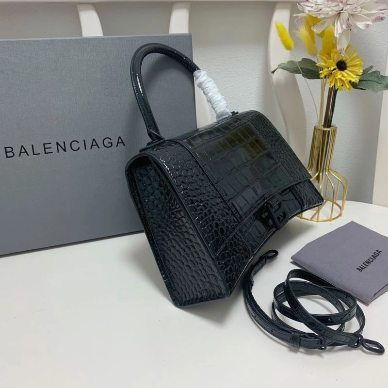 Balenciaga Crocodile-Patterned Hourglass Bag - Large Edition Affordable 72621