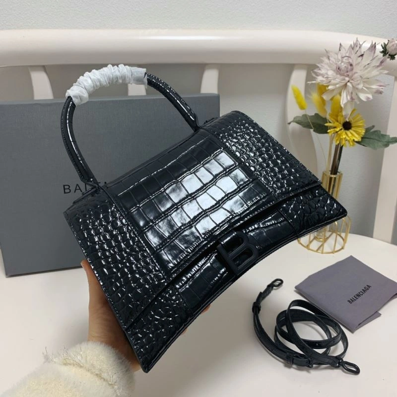 Balenciaga Crocodile-Patterned Hourglass Bag - Large Edition Affordable 72621