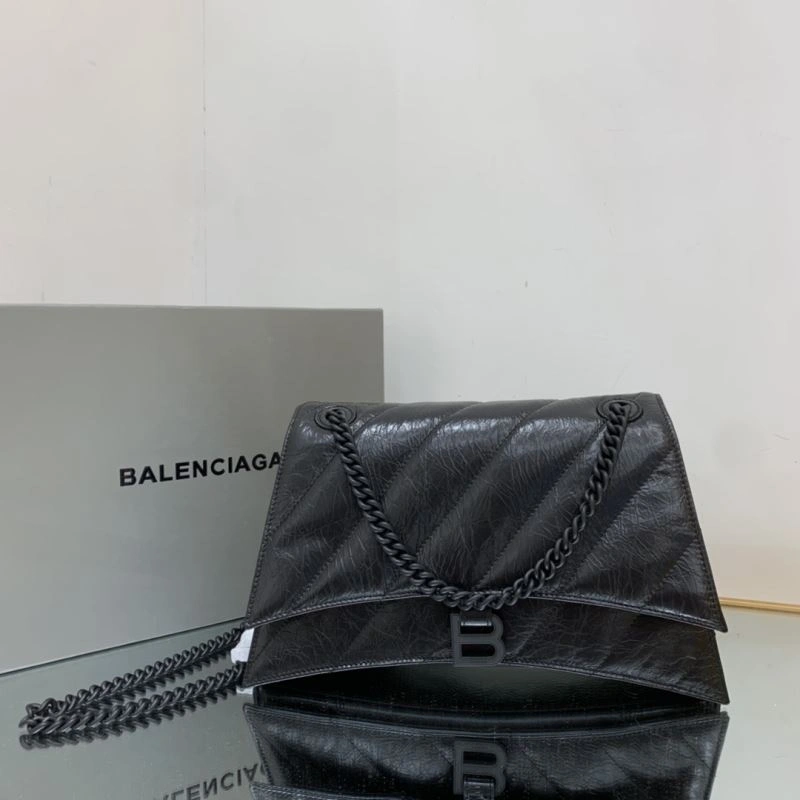 ZipUp Balenciaga Crush Medium Embroidered Black Buckle Bag 78674