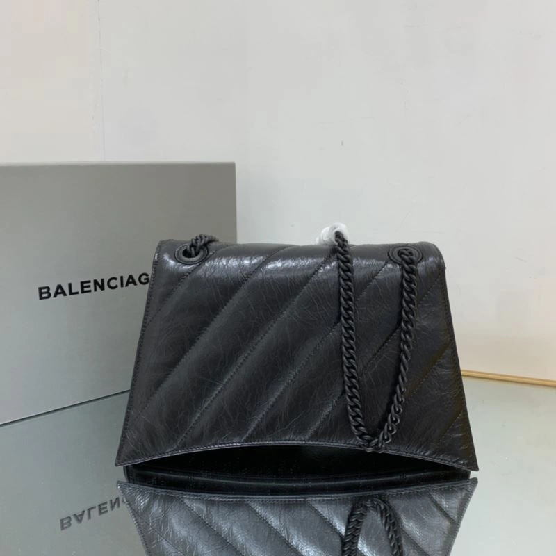 ZipUp Balenciaga Crush Medium Embroidered Black Buckle Bag 78674