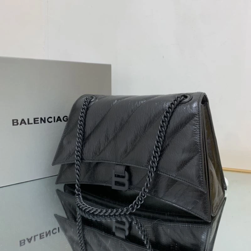 ZipUp Balenciaga Crush Medium Embroidered Black Buckle Bag 78674