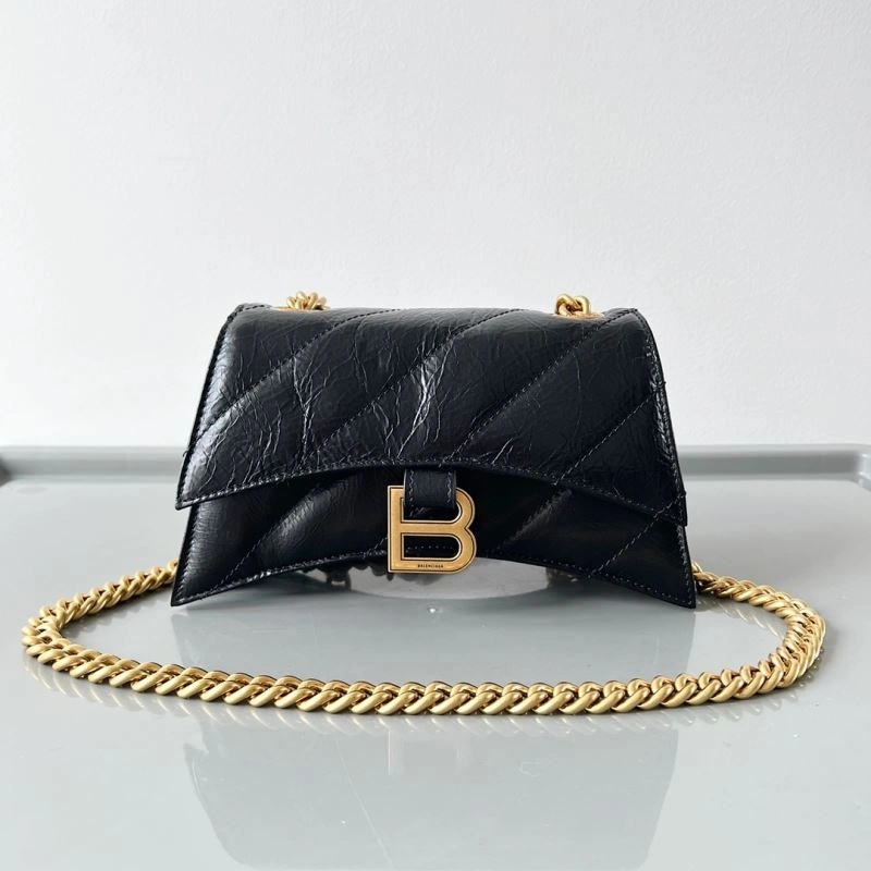 Trendy Balenciaga Crush Mini Hourglass Bag with Metal Chain Strap 78662