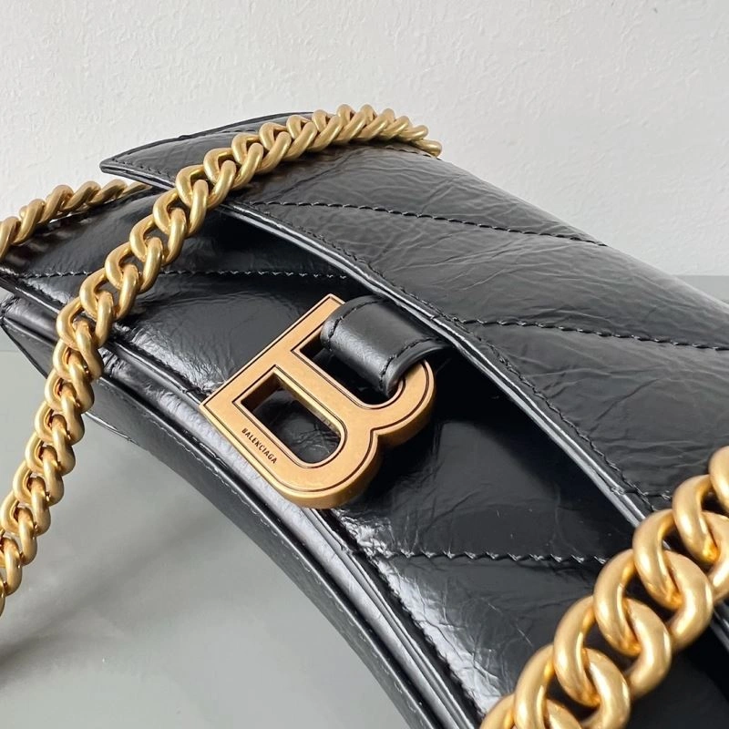 Trendy Balenciaga Crush Mini Hourglass Bag with Metal Chain Strap 78662