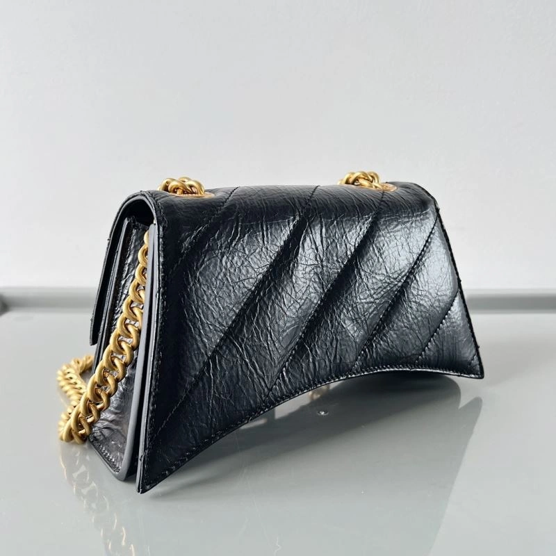 Trendy Balenciaga Crush Mini Hourglass Bag with Metal Chain Strap 78662