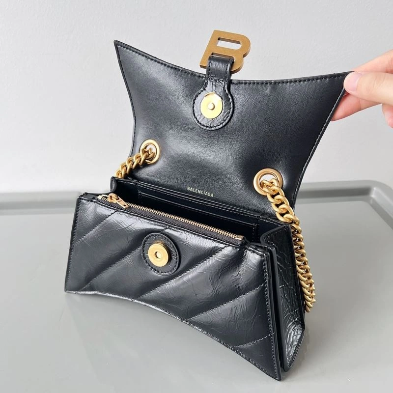 Trendy Balenciaga Crush Mini Hourglass Bag with Metal Chain Strap 78662