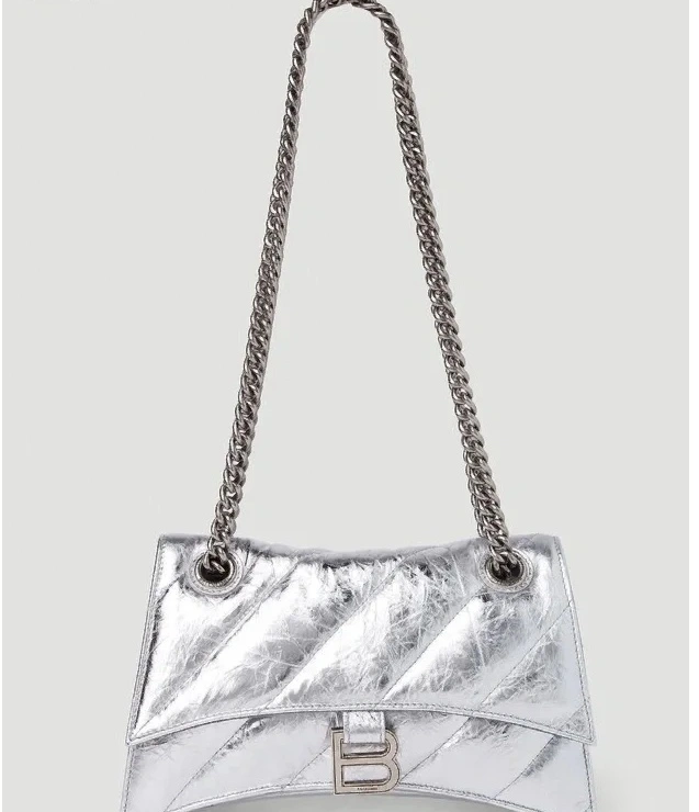 Balenciaga Crush Silver Hourglass Bag - Fall Winter 2022 Edition Lightweight 78673
