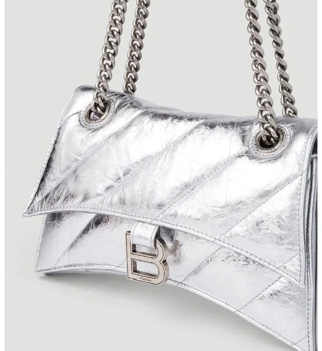 Balenciaga Crush Silver Hourglass Bag - Fall Winter 2022 Edition Lightweight 78673